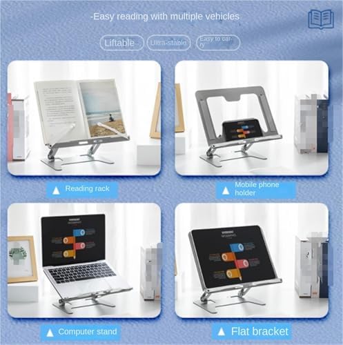 Adjustable Kitchen Recipe Stand with Page Clips for Easy Storage