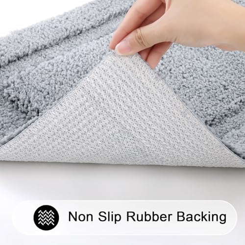 SHACOS Gray Super Soft Bath Rug 20x47