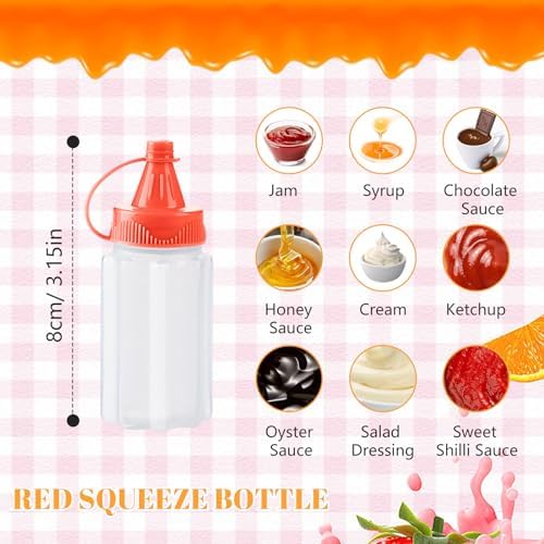 homimor 12Pack Mini Plastic Sauce Squeeze Bottles