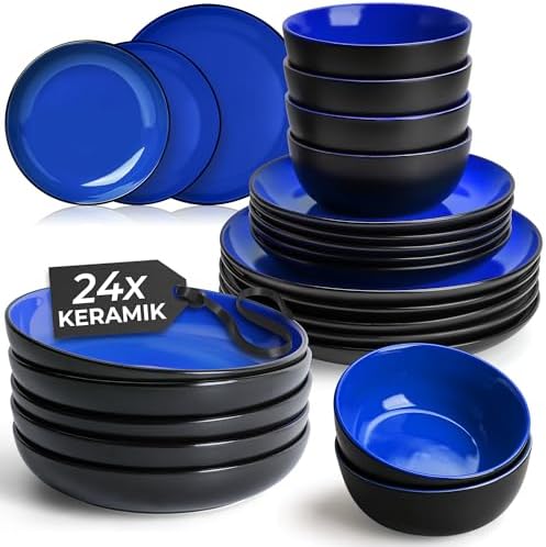 MIAMIO Service for 6 - Elegant Dinnerware Set Blue