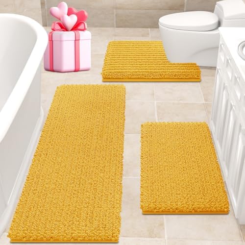 Luxury 3-Piece Bathroom Rugs Set for Extra Comfort and Style