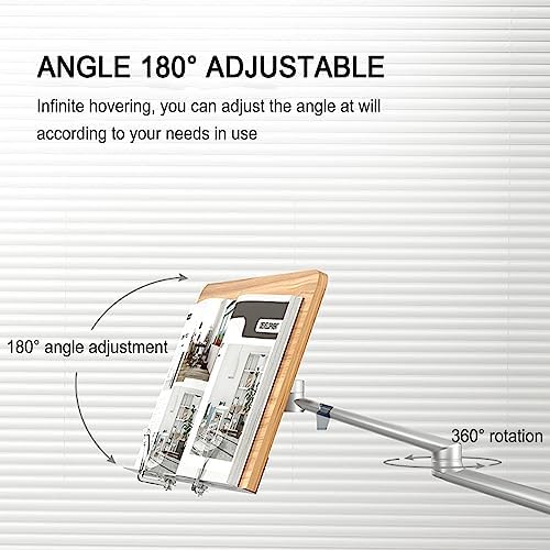 Adjustable Wooden Book Holder Floor Stand for Hands-Free Reading