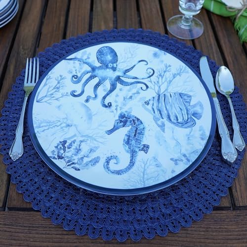 Delightful Melamine Dinner Plates Set of 6 Multicolor