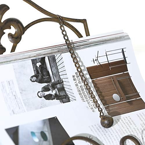 Elegant xF2F2 Metal Fleur De Lis Cookbook Holder Antique Brown