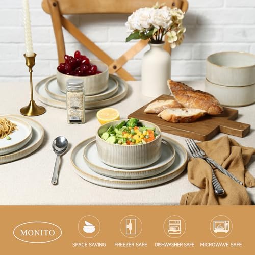 12-Piece Modern Ceramics Set Reactive Glaze Design