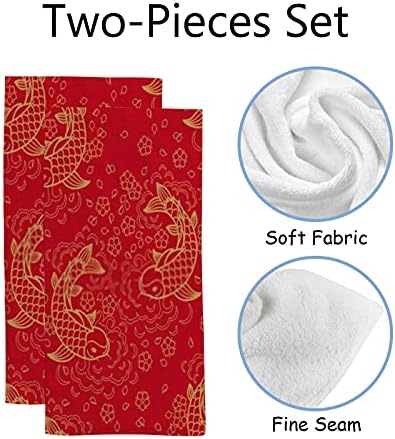 Rashu Ultra Soft bath towel set with Koi Fish pattern 30x15in