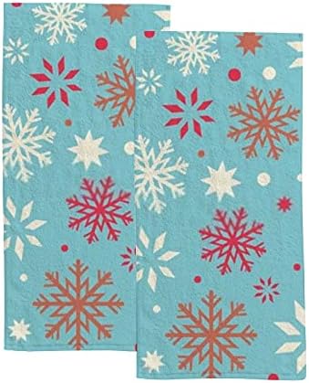 Rashu Ultra Soft Bath Towels Set Snowflakes Design 30x15in