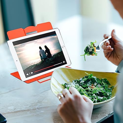 Adjustable Foldable Ergonomic Desk Book Stand for Portable Reading Orange