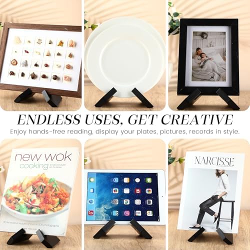 6-Piece Wooden Cookbook Stand Black