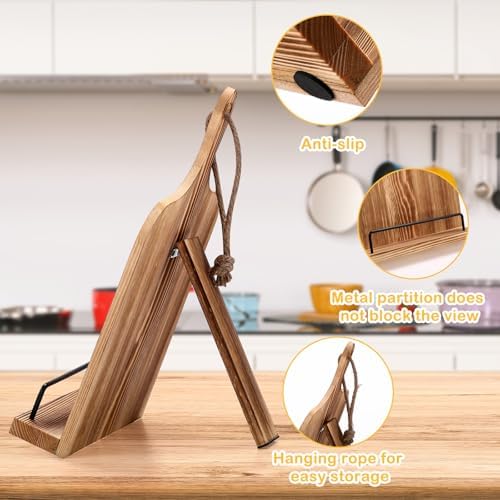 2 Pcs Rustic Pine Adjustable Cooking Stand for Women