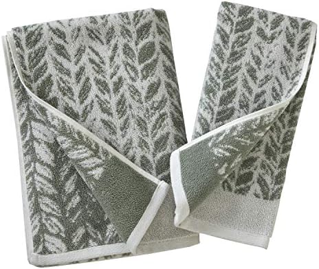 SKL Home Distressed Leaves Bath Towel Sage 28x54