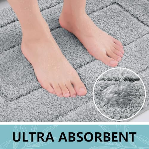 Buganda 30x20 Bath Rug Plush Microfiber Non-Slip Absorbent Machine Washable