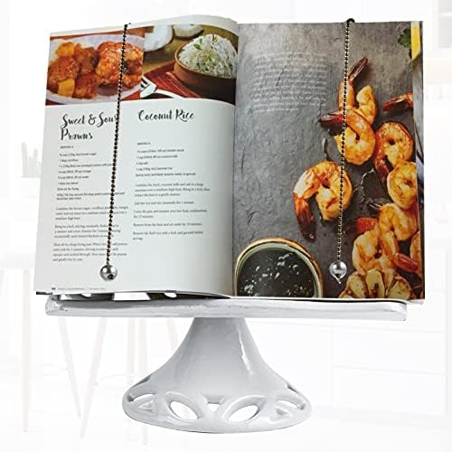 Adjustable Metal Cookbook Stand White