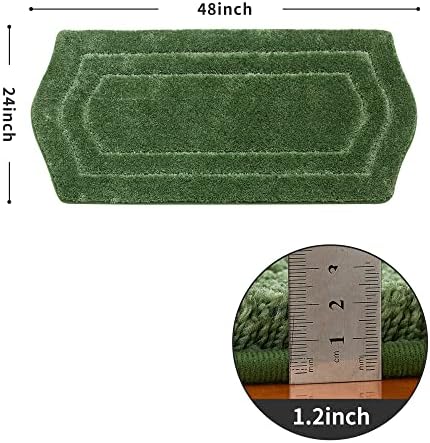 COSY HOMEER Bath Rug Set Green 24x48 Inches