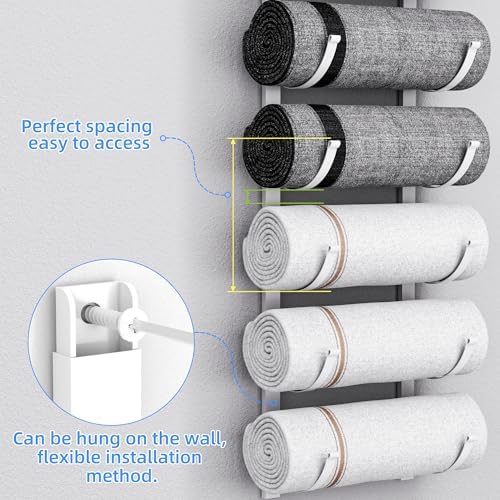 Moforoco White 9-Tier Over The Door Towel Racks