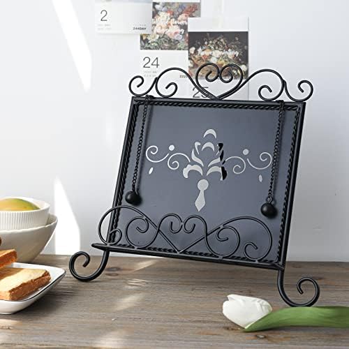 SwallowLiving Antique Metal Cookbook Stand with Adjustable Arm