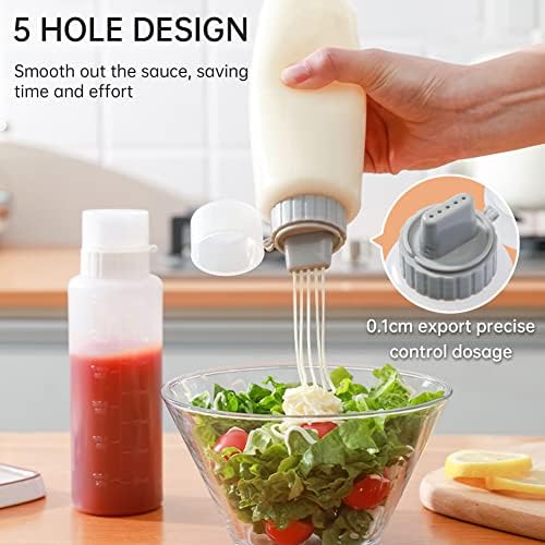 5 Hole Leak-proof Condiment Squeeze Bottle 350ML