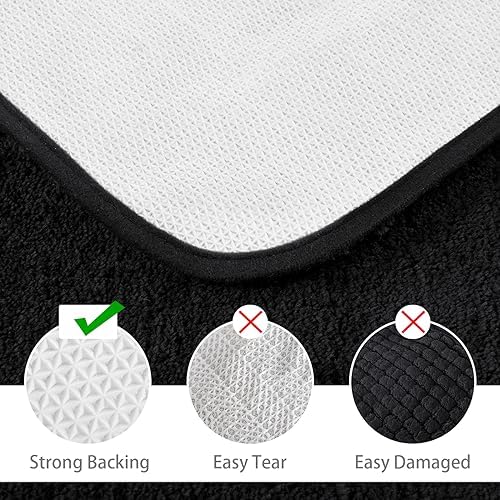 LOCHAS 2 Piece Bath Rug Set Black