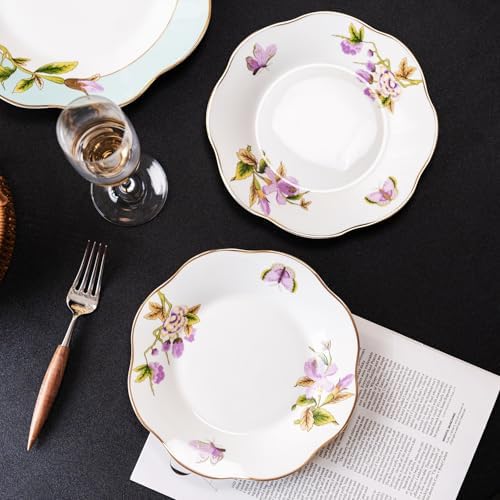 Elegant 8-inch Ceramic Plates Set of 2 for Parties