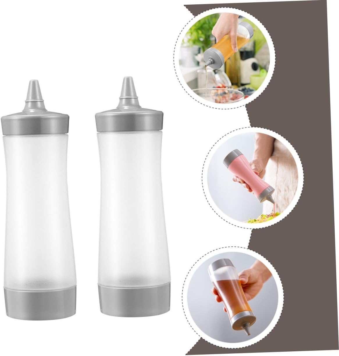 Hemoton Plastic Squeeze Bottle 2-Pack
