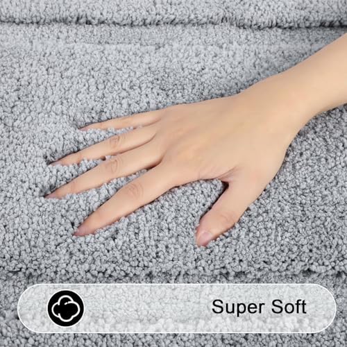 SHACOS Gray Super Soft Bath Rug 20x47