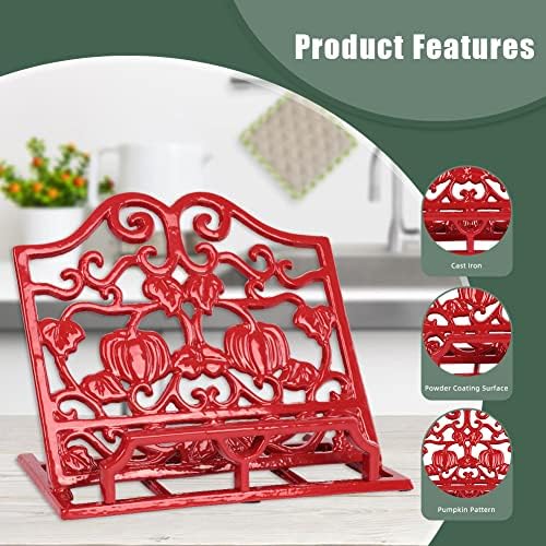 Vintage Cast Iron Recipe Stand Pumpkin Design