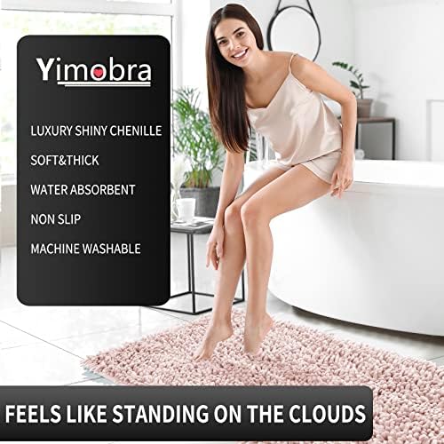 Yimobra Luxe Bath Mat - Soft Chenille Non-Slip Absorbent Machine Washable
