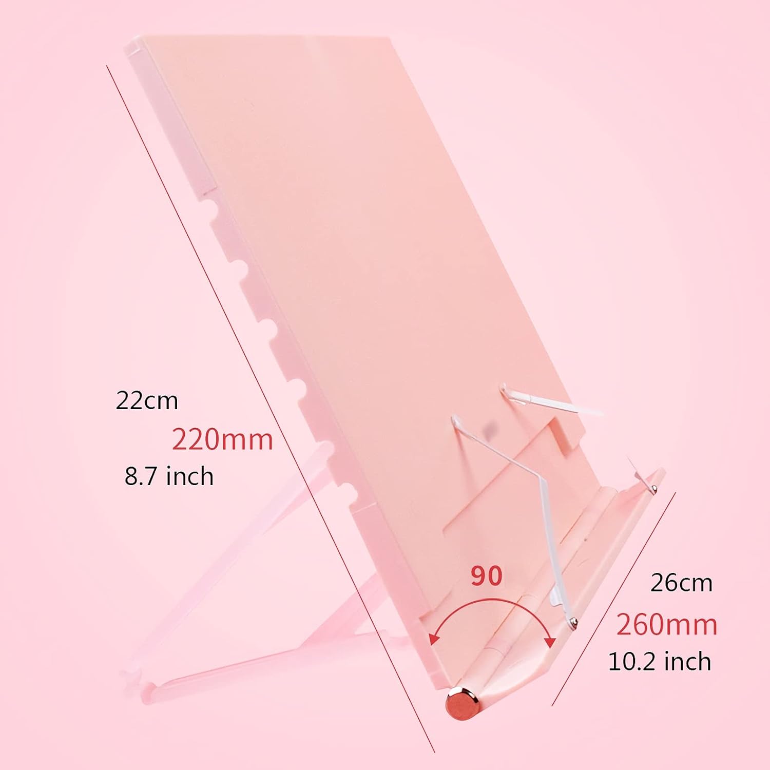Adjustable Plastic Book Stand Foldable for Desk Reading