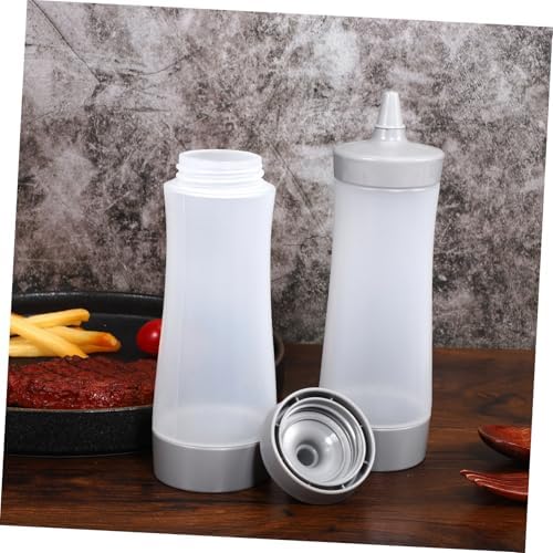 FELTECHELECTR Reusable Plastic Condiment Squeeze Bottle Grey