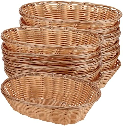 15-Piece Set - Elegant Wicker Bread Baskets for Kitchen Home Storage