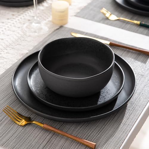 Stylish Wavy Rim Ceramic Dinnerware Set for 4