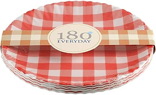 Melamine Red White Gingham Picnic Plates Set of 4