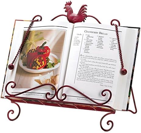 Natural Wood Rooster Cookbook Stand