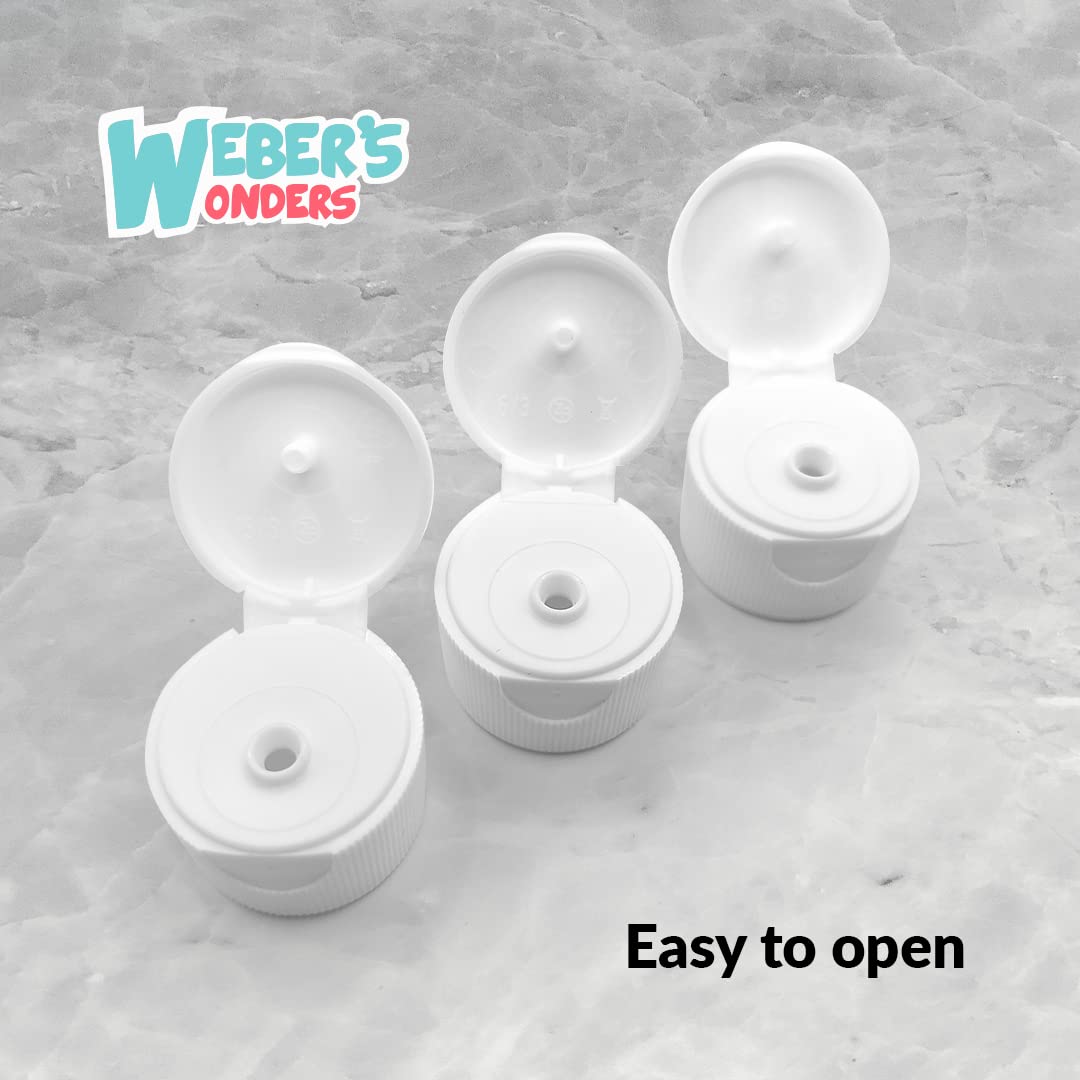 24410 White Flip-Top Squeeze Bottle Caps 12-Pack
