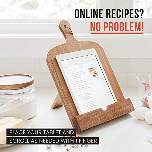 Natural Wood cookbook stand acacia wood classic design best kitchen accessory