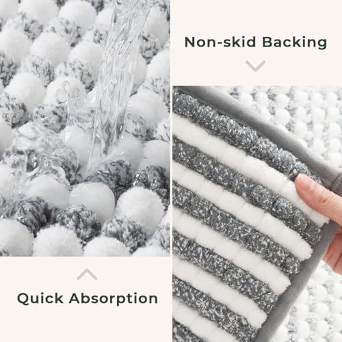 FRESHMINT Chunky Ombre Chenille Bath Rug 24x36