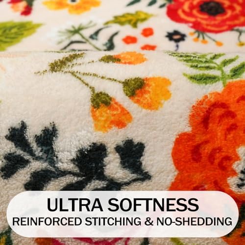 Stylish Non-Slip Bathmat with Soft Floral Design