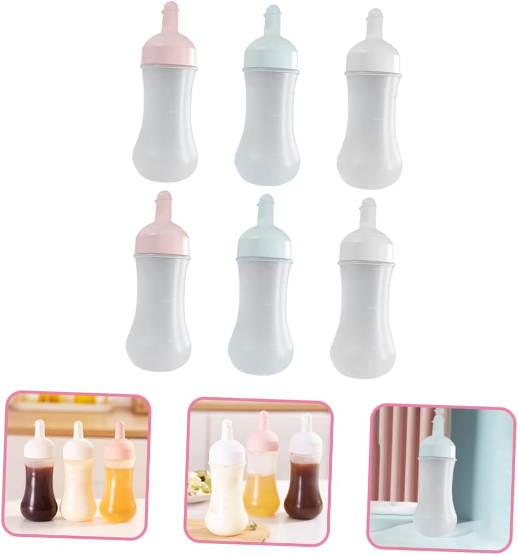 FELTECHELECTR 6pcs Ketchup Squeeze Bottles Set