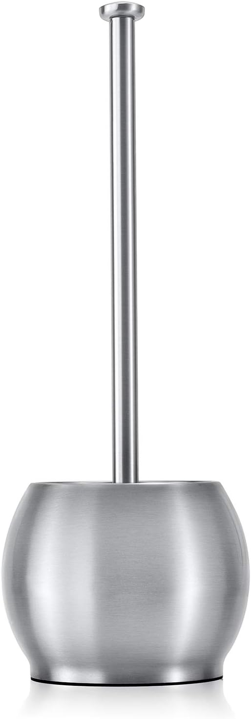 Stylish Stainless Steel Toilet Plunger with Holder for Bathroom