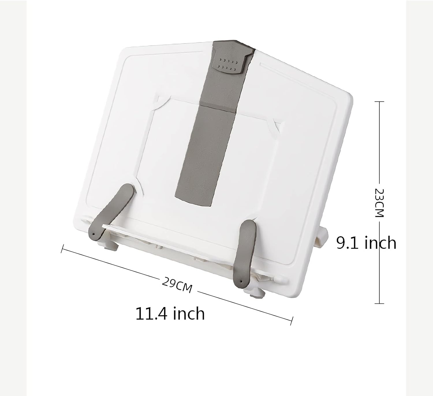 Adjustable Book Stand for Kitchen Office Beige White Holds Textbooks Cookbooks