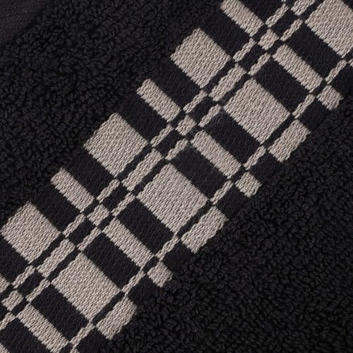 6-Piece Cotton Towel Set with Geometric Design