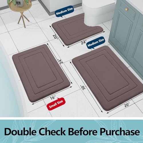 Arotive Memory Foam Bath Rug Mat Ultra Soft 30x20 Brown