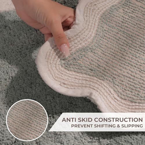Ergonomic Design Sage Green Bathroom Rug 20x32