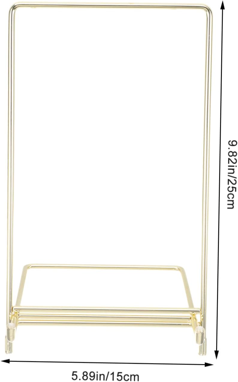 Elegant Gold Metal Plate Stand for Compact Recipe Book Art Display