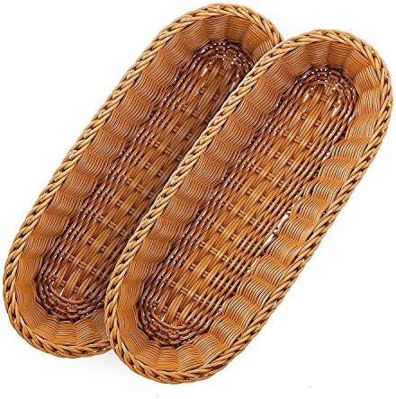 Make It FunSet of 2 145 Poly-Wicker Honey Brown Serving Baskets
