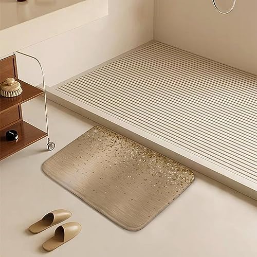 Luxury Gold Bathroom Rug Soft Non-Slip Absorbent for Home Travel