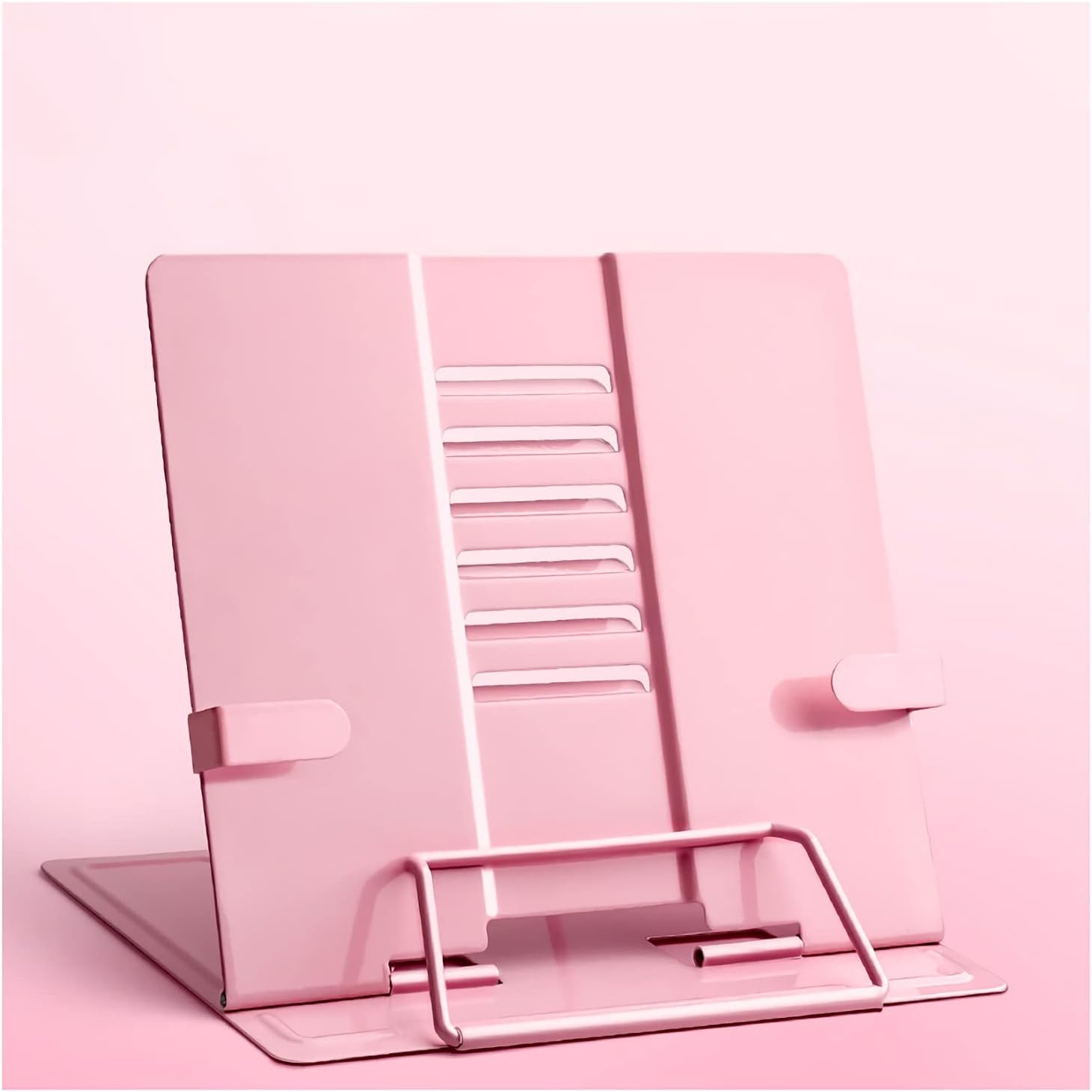 Yuidaaavzz Metal Book Stand Pink