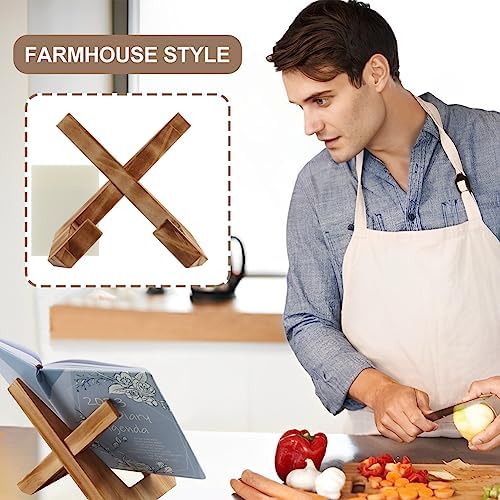 Wooden Cookbook Stand with Farmhouse Style