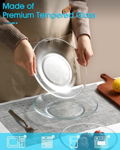 Perfect pair of 9-inch round tempered glass plates