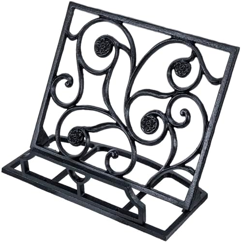 Stylish Black Cast Iron Cookbook Holder for Kitchen Use